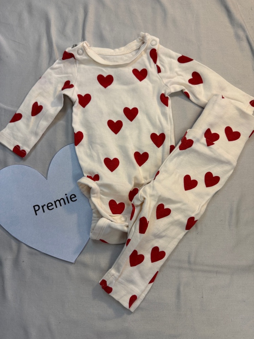 H&M - Cream Organic Cotton Premie Baby 2-piece Outfit